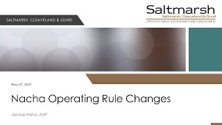 WEBINAR Nacha Operating Rules Update [upl. by Ilwain502]