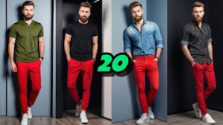 20 Combinaciones IMPACTANTES con Pantalón Rojo para Hombre [upl. by Oulman244]