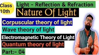 Nature Of Light  Corpuscular Theory of Light  Wave Theory  Electromagnetic Theory Quantum Theory [upl. by Ellehsor]