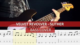 Velvet Revolver  Slither  bass cover  playalong with TAB [upl. by Hanonew75]