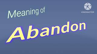 what is the meaning of abandon in english  oxford english dictionary with meaning [upl. by Ahsila]