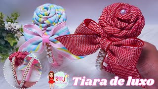 Tiara de luxo com flor boleadaSEM BOLEADORPasso a passo completorjlacosjaquelinesantos [upl. by Aloap638]