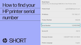 How to find your HP printer serial number  HP Support [upl. by Dulla]