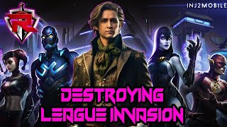 DESTROYING LEAGUE INVASION  DIV 4  INJUSTICE 2 MOBILE [upl. by Avot]