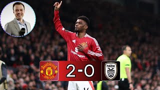 Manchester United vs PAOK Salonika 20 ft Conor McNamara Commentary  UEL 2425  Old Trafford [upl. by Harrison955]