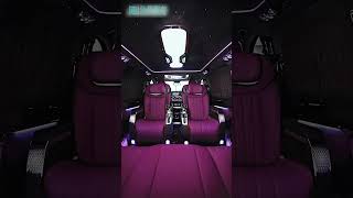 benz vito car interior modification with crystal throne 50 purple carmodification carinterior [upl. by Hermy]