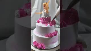 Beautiful doll cake decorating tutorial youtubeshorts trending foodview nandani viralshorts [upl. by Ykcir150]