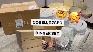 Corelle 78 piece dinner set unboxing [upl. by Nniw]