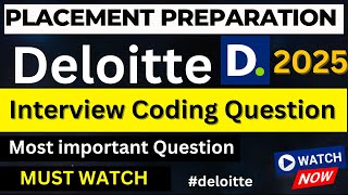 Deloitte Most Important Deloitte Interview Coding Question deloitte interview [upl. by Veronike753]