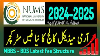 Army Medical College Fee Structure 20242025  AMC Latest Fee  NUMS Colleges Fee  NUMS Admissions [upl. by Canada]