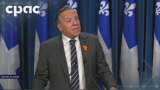 Le PM du Québec François Legault s’adresse aux journalistes – 26 septembre 2024 [upl. by Savior144]