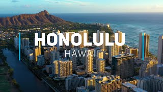 Honolulu the capital city of Hawaii  4K drone footage [upl. by Artenal191]