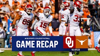 No 12 Oklahoma STUNS No 3 Texas in Red River Rivalry to start 60  Game Recap  CBS Sports [upl. by Parsaye527]