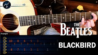 Como tocar Blackbird en Guitarra Acustica THE BEATLES Tutorial COMPLETO Christianvib [upl. by Irak]