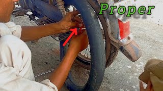 How to make tube tyre punctureMotorcycle [upl. by Shirline]