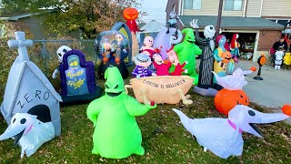 2021 Nightmare Before Christmas Halloween Display  Unboxing 8 New Inflatables [upl. by Gian580]