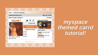 myspace themed carrd tutorial  © siuyol [upl. by Snapp64]