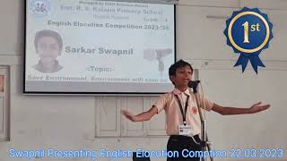 Swapnil Presenting English Elocution Comption at R S Kalaria Primary SchoolJunagadh 22032023 [upl. by Bella]