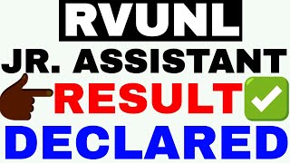 RVUNL JR ASSISTANT 2018 RESULT DECLARED [upl. by Ilenay]