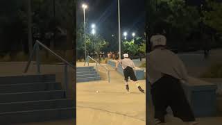 Chill evening line at night plaza skatepark on inlineskates [upl. by Siaht]