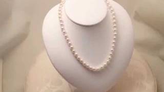 Pearl Necklace with 78mm Cultured Pearls [upl. by Iliram]