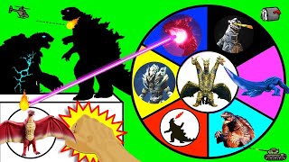 GODZILLA VS GAMERA Spinning Wheel Slime Game w RARE Figures Kaiju amp Toys [upl. by Direj]