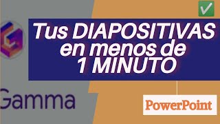 CÓMO hacer DIAPOSITIVAS FÁCIL y RÁPIDO Gamma ia POWERPOINT [upl. by Falcone964]