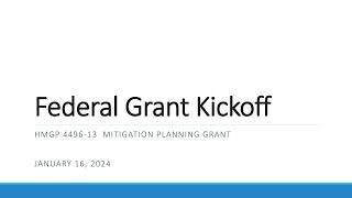 HMGP4496 Hazard Mitigation Planning Kickoff Meeting 1162024 Meeting Recording [upl. by Alcot]