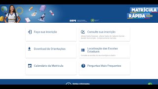 SIEPE Matrícula de alunos novatos na rede estadual de Pernambuco calendário e como fazer [upl. by Dorrej567]