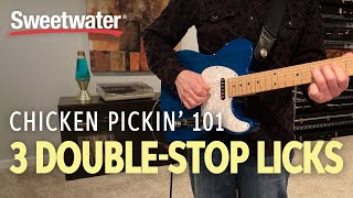 Chicken Pickin 101 – 3 Doublestop Licks [upl. by Kyred]