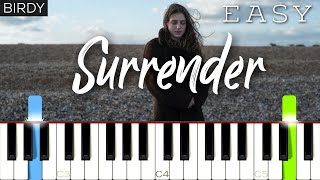 Birdy  Surrender  EASY Piano Tutorial [upl. by Gorton]