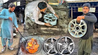 For the first time Car Alloy Rims are Manufactured From Aluminum Waste in The Old Fashioned way [upl. by Docile]