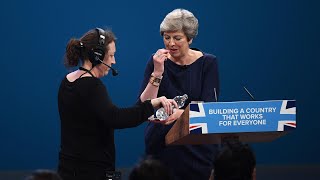 Great expectorations Theresa May battles a conference coughing fit [upl. by Ecirahs]