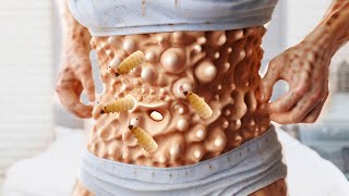 ASMR ANIMATION TREATMENT 🤒 Removal worm amp maggots from Infected Belly [upl. by Stranger]