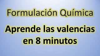 Aprende las valencias químicas en 8 minutos 👍 [upl. by Beisel621]