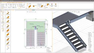 Konstruktion einer Industrietreppe mit TREPEDIA TREPPENPLANER [upl. by Tull573]