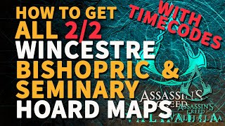 Wincestre Treasure Hoard Maps All Locations AC Valhalla Bishopric amp Seminary [upl. by Ralina]