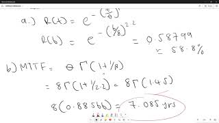 Weibull distribution example 1 Reliability [upl. by Salta461]