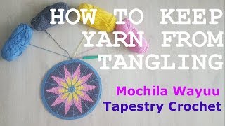 HOW TO KEEP YARN FROM TANGLING MOCHILA WAYUU  TAPESTRY CROCHET [upl. by Llehcear]