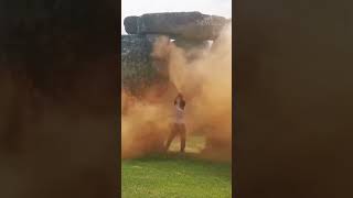 Climate protesters arrested over spraying orange paint over Stonehenge monument [upl. by Aleacim176]