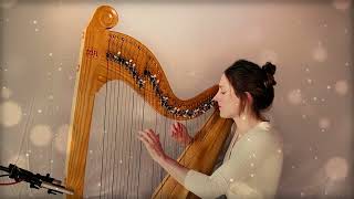 Suo Gân  beautiful Welsh lullaby on lever harp sheet music available [upl. by Ailaro559]