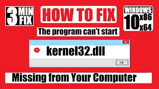 kernel32Dll Not Found Errors in Windows 10 FIX Tutorial [upl. by Armond]