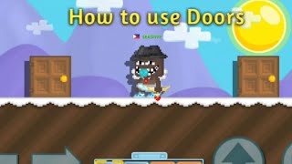 How to use doors in Growtopia [upl. by Vinn]