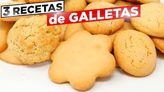 3 RECETAS de GALLETAS CASERAS fáciles deliciosas y sorprendentes 😍🥛 Recetas sencillas y rápidas [upl. by Repotsirhc]