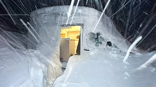 Surviving a RecordBreaking Snowstorm in a Van  8ft25m Extreme Blizzard Camping [upl. by Ithaman]