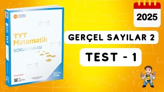 345 TYT MATEMATİK SORU BANKASI ÇÖZÜMLERİ  GERÇEL SAYILAR 2  TEST 1  2025 [upl. by Cam]