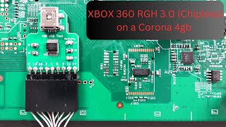 Xbox 360 RGH 30 Chipless ModOn A Corona 4gb motherboard [upl. by Hillell]