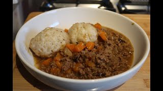 Mince And Doughballs  Traditional OnePot Meal [upl. by Anirac751]