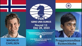 FIDE World Rapid Chess Championship 2023  Magnus Carlsen Vs Praggnanandhaa Rameshbabu [upl. by Haila]