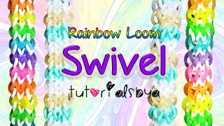 NEW REVERSIBLE Swivel Rainbow Loom Bracelet Tutorial  How To [upl. by Brandt]